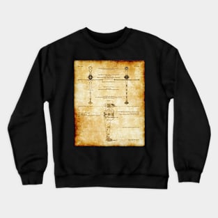 Folding Wing Fighter Parchment Blueprint Crewneck Sweatshirt